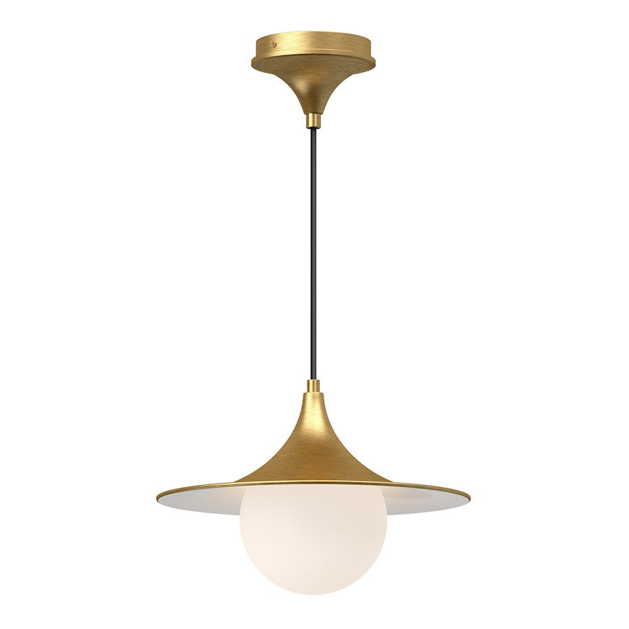 Alora Mood Fuji 1 Light 12" Pendant, Brushed Gold/Opal Matte/Opal - PD525113BGOP