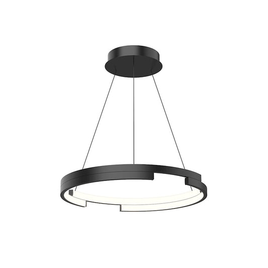 Kuzco Anello Minor 19" LED Pendant, Black/Frosted Acrylic Diffuser - PD52719-BK