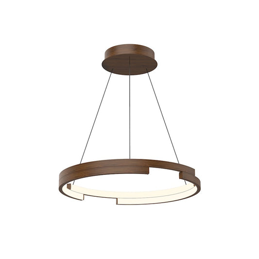 Kuzco Anello Minor 19" LED Pendant, Walnut/Frosted Acrylic Diffuser - PD52719-WT