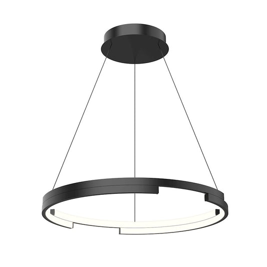 Kuzco Anello Minor 24" LED Pendant, Black/Frosted Acrylic Diffuser - PD52724-BK