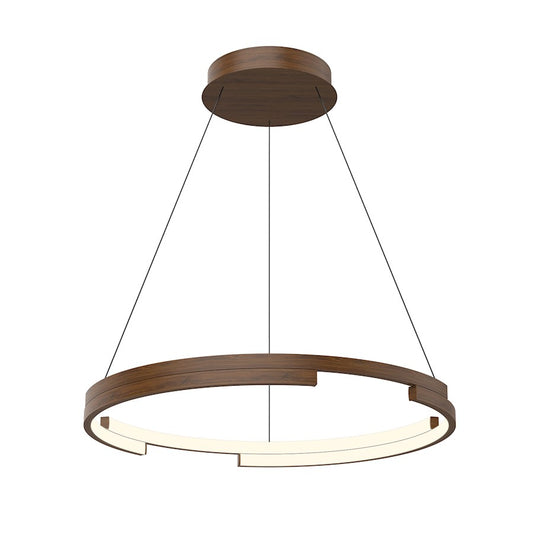 Kuzco Anello Minor 24" LED Pendant, Walnut/Frosted Acrylic Diffuser - PD52724-WT