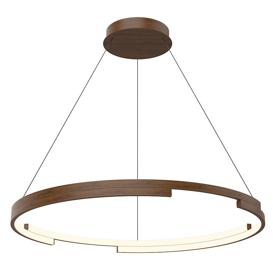 Kuzco Anello Minor 32" LED Pendant, Walnut/Frosted Acrylic Diffuser - PD52732-WT