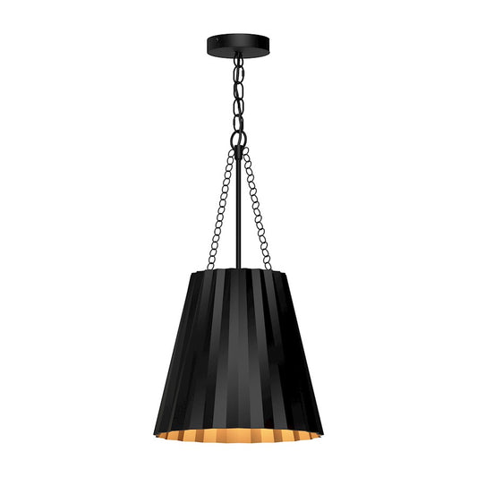 Alora Mood Plisse 1 Light 12" Pendant, Matte Black - PD528012MB