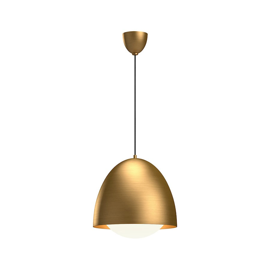 Alora Mood Kenji 1 Light 16" Pendant, Aged Gold/Opal Matte/Opal - PD529116AGOP