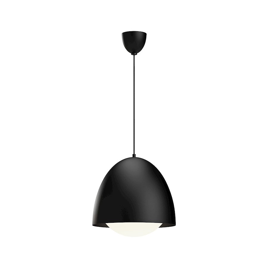 Alora Mood Kenji 1 Light 16" Pendant, Matte Black/Opal Matte/Opal - PD529116MBOP