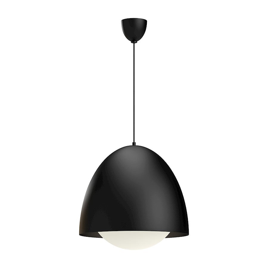 Alora Mood Kenji 1 Light 20" Pendant, Matte Black/Opal Matte/Opal - PD529220MBOP