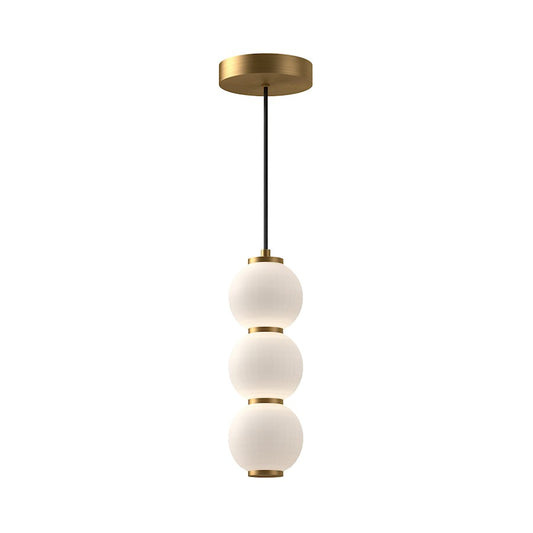 Alora Mood Bijou 7" LED Pendant, Aged Gold/Opal Matte/Opal - PD530313AGOP