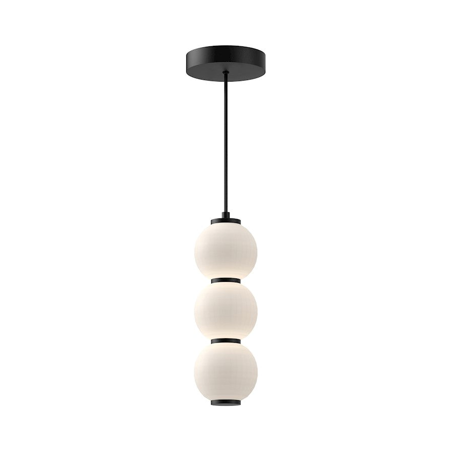 Alora Mood Bijou 7" LED Pendant, Matte Black/Opal Matte/Opal - PD530313MBOP