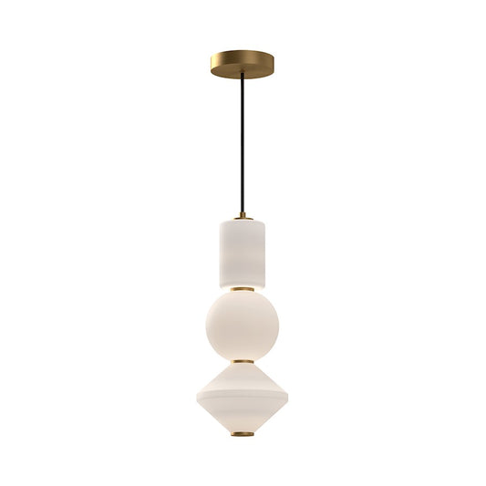 Alora Mood Bijou 8" LED Pendant, Aged Gold/Opal Matte/Opal - PD530341AGOP