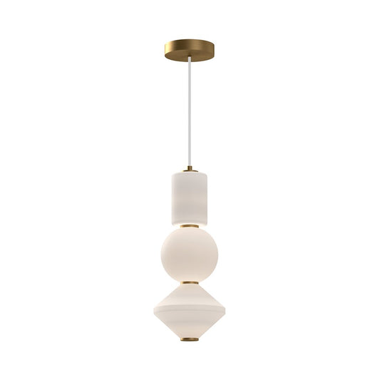 Kuzco Bijou 8"LED Pendant, Aged Gold/Opal Matte Glass - PD530341AGOP-UNV