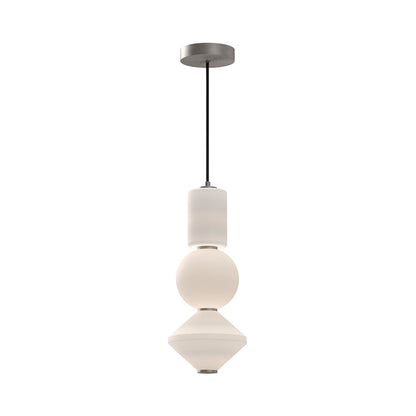 Alora Mood Bijou 8" LED Pendant, Brushed Nickel/Opal Matte/Opal - PD530341BNOP