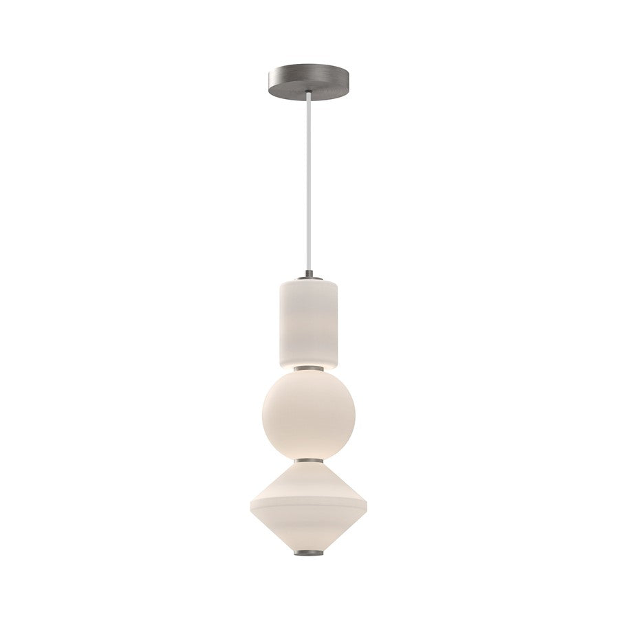 Kuzco Bijou 8"LED Pendant, Brushed Nickel/Opal Matte Glass - PD530341BNOP-UNV