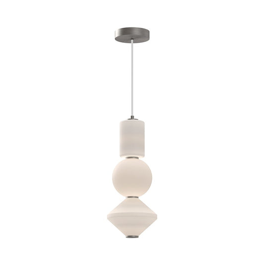 Kuzco Bijou 8"LED Pendant, Brushed Nickel/Opal Matte Glass - PD530341BNOP-UNV