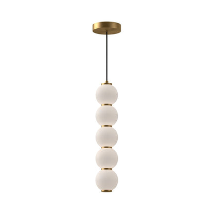 Alora Mood Bijou 5" LED Pendant, Aged Gold/Opal/Opal