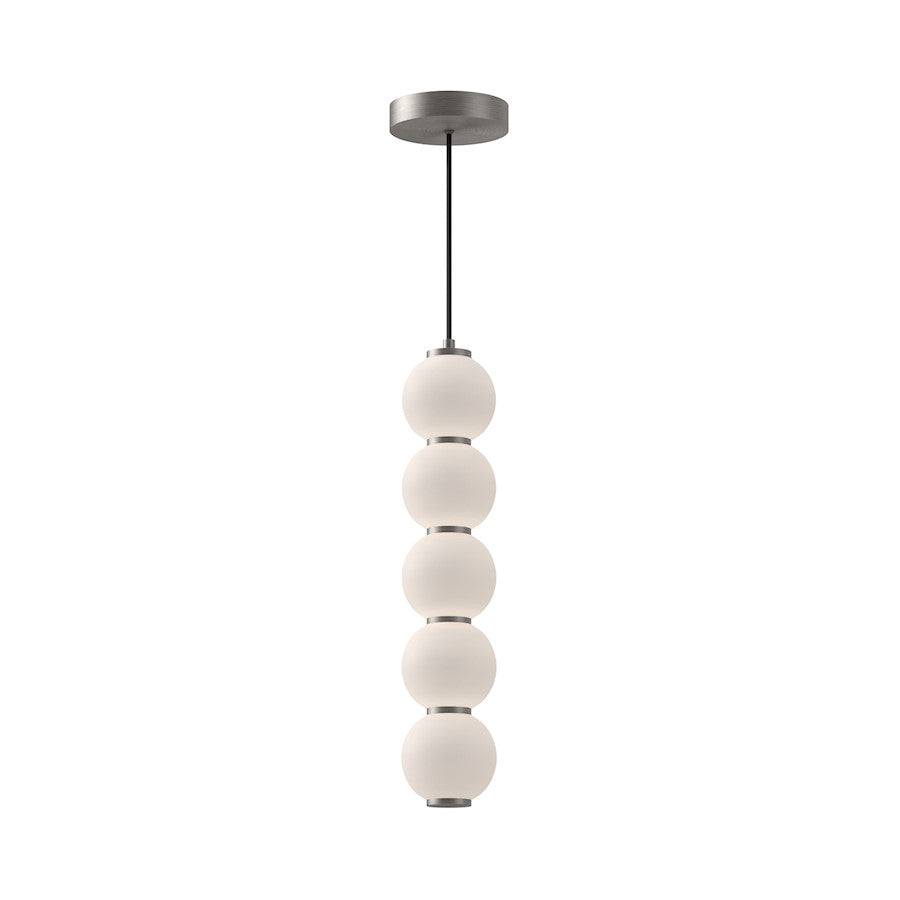 Alora Mood Bijou 5" LED Pendant, Brushed Nickel/Opal Matte/Opal - PD531515BNOP