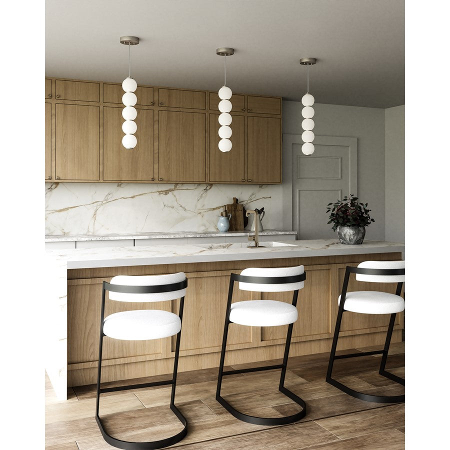 Alora Mood Bijou 5" LED Pendant, Brushed Nickel/Opal/Opal - PD531515BNOP-UNV