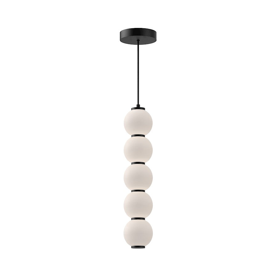 Alora Mood Bijou 5" LED Pendant, Matte Black/Opal Matte/Opal - PD531515MBOP