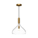 Alora Mood Belleview 1 Light 12" Pendant, Aged Gold/Clear/Opal - PD532312AGCL