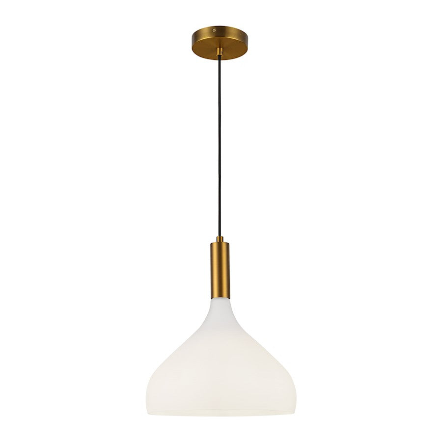 Alora Mood Belleview 1 Light 12" Pendant, Aged Brass/Opal/Opal - PD532312AGOP