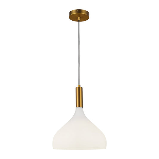 Alora Mood Belleview 1 Light 12" Pendant, Aged Brass/Opal/Opal - PD532312AGOP