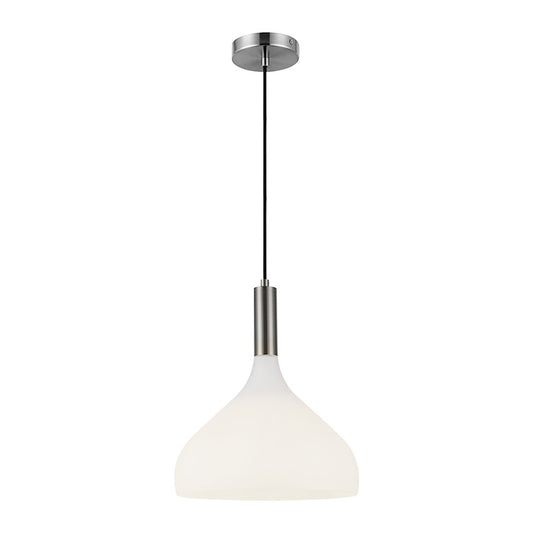 Alora Mood Belleview 1 Light 12" Pendant, Nickel/Opal/Opal - PD532312BNOP