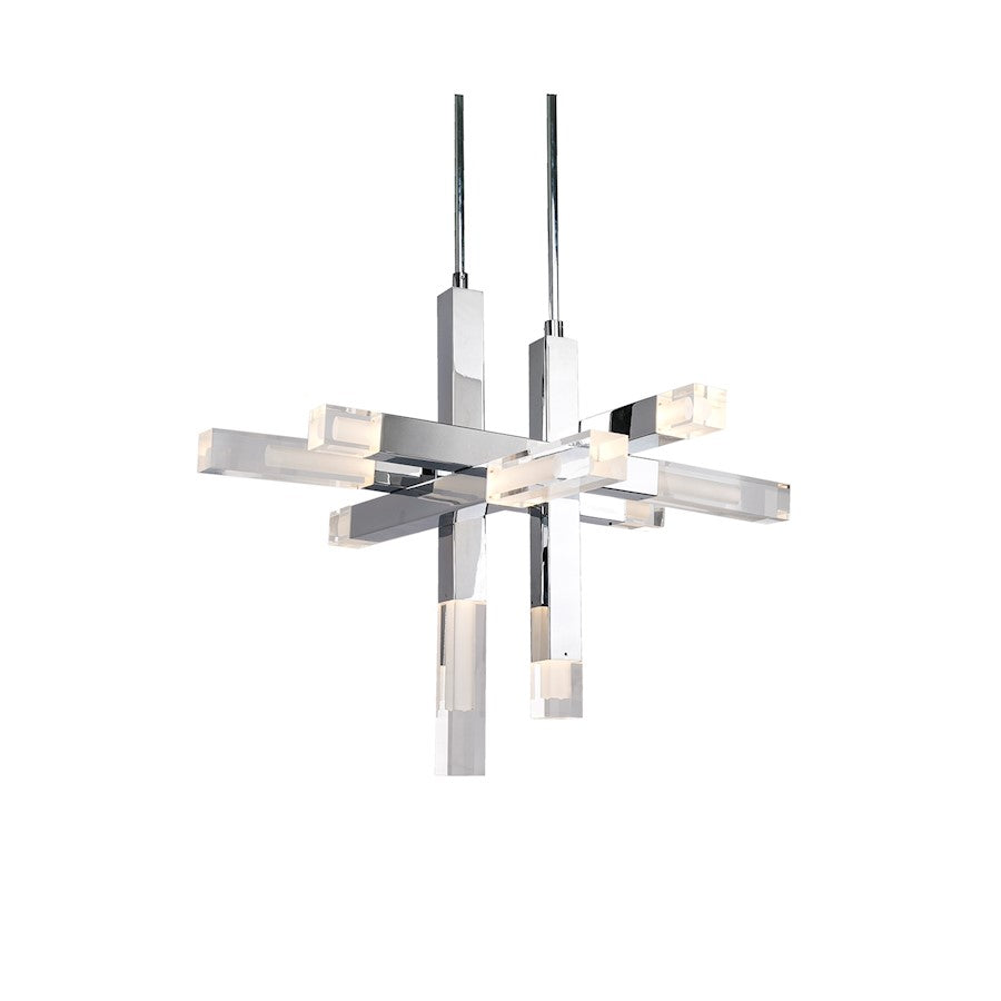 Kuzco Martelo 30" LED Pendant, Chrome/Acrylic/Frosted Interior - PD53330-CH