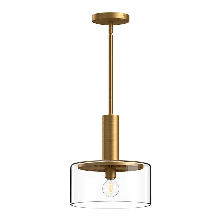 Alora Mood Royale 1 Light 10" Pendant, Aged Gold/Clear/Clear - PD535010AGCL