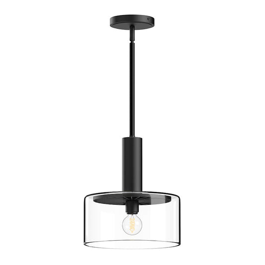 Alora Mood Royale 1 Light 10" Pendant, Clear/Matte Black/Clear - PD535010MBCL