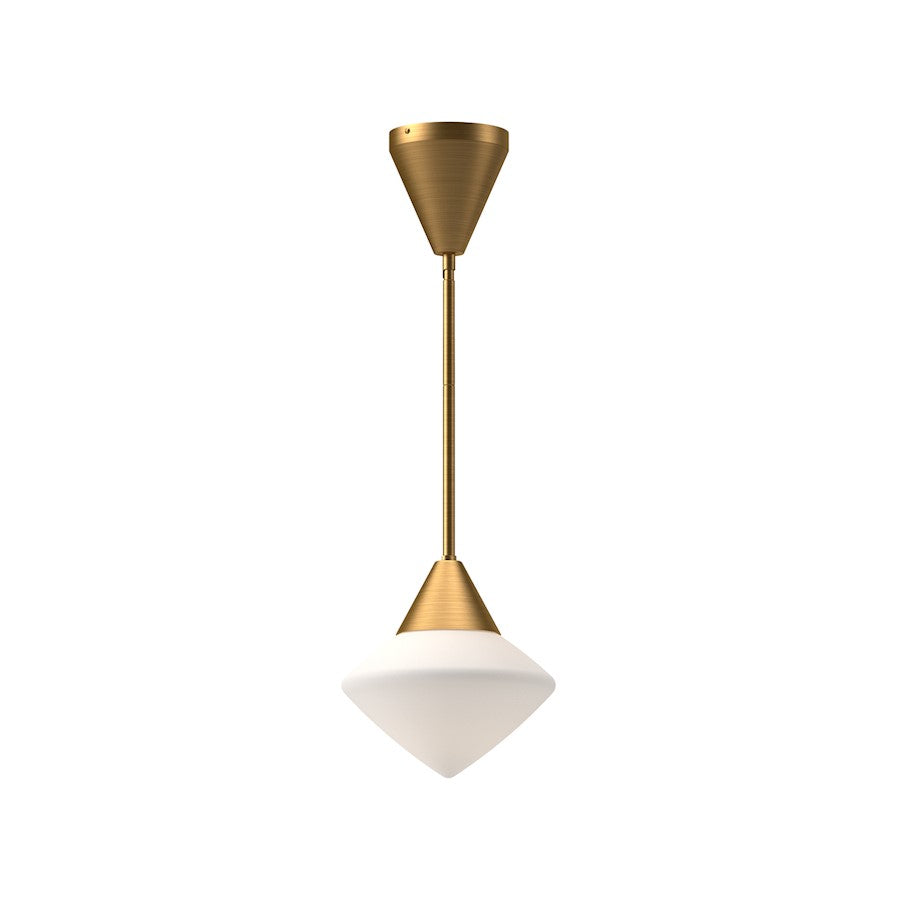 Alora Mood Nora 1 Light 8" Pendant, Aged Gold/Opal Matte/Opal - PD537508AGOP