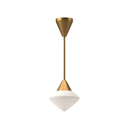 Alora Mood Nora 1 Light 8" Pendant, Aged Gold/Opal Matte/Opal - PD537508AGOP