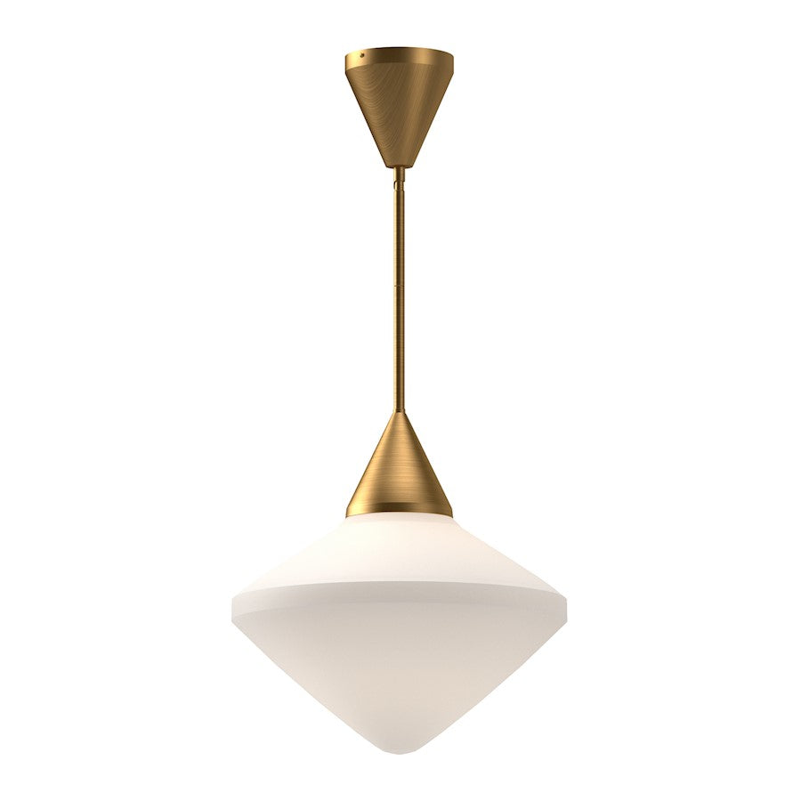 Alora Mood Nora 1 Light 14" Pendant, Aged Gold/Opal Matte/Opal - PD537714AGOP