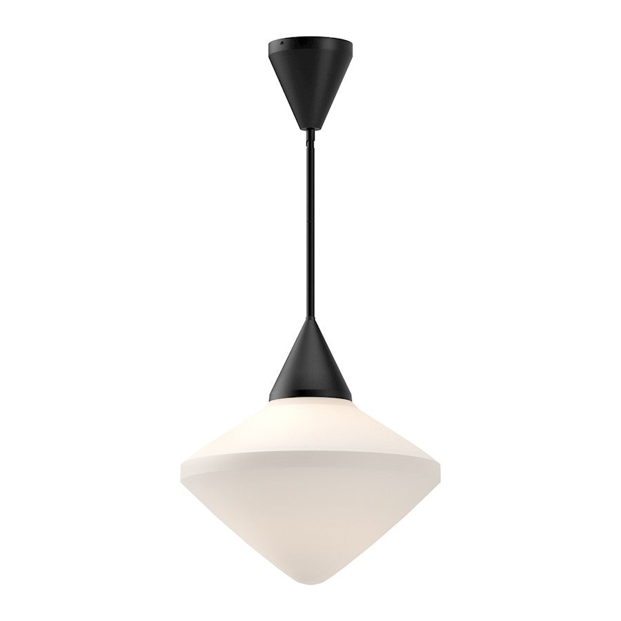 Alora Mood Nora 1 Light 14" Pendant, Matte Black/Opal Matte/Opal - PD537714MBOP