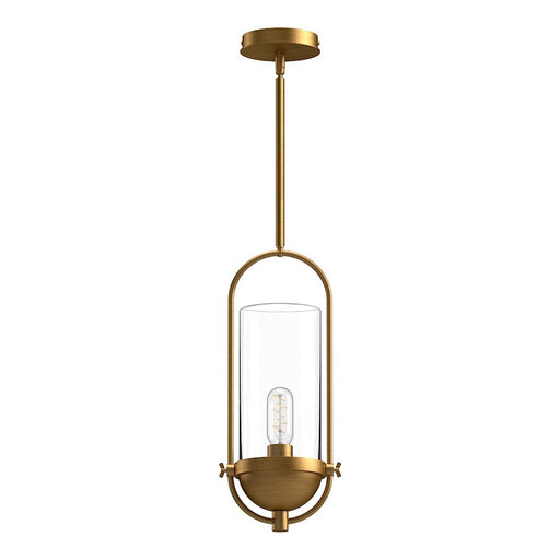 Alora Mood Cyrus 1 Light 8" Pendant, Aged Gold/Clear/Clear - PD539018AGCL