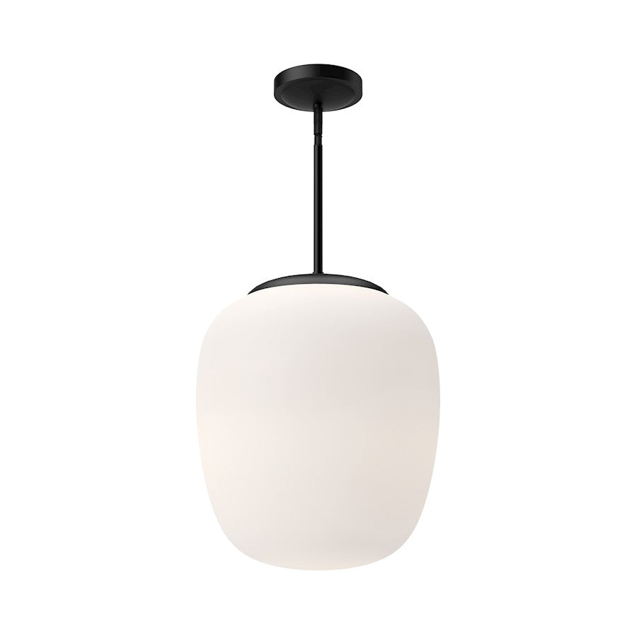 Alora Mood Holden 1 Light 14" Pendant, Black/Opal Matte/Opal - PD541014MBOP