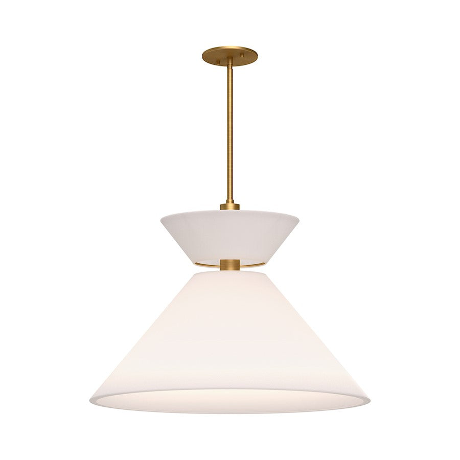 Alora Mood Chapelle 1 Light 22" Pendant, Aged Gold/White Linen - PD543022AGWL