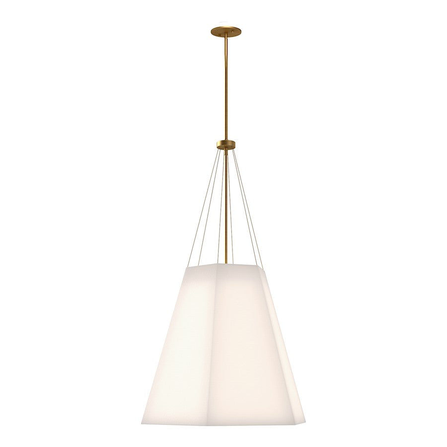 Alora Mood Manila 3 Light 22" Pendant, Aged Gold/White Linen - PD545622AGWL