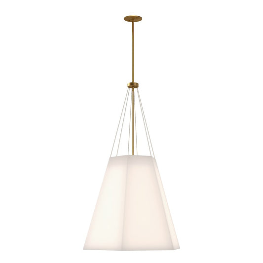 Alora Mood Manila 3 Light 22" Pendant, Aged Gold/White Linen - PD545622AGWL