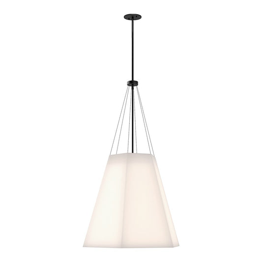 Alora Mood Manila 3 Light 22" Pendant, Matte Black/White Linen - PD545622MBWL