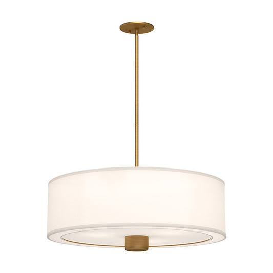 Alora Mood Theo 3 Light 24" Pendant, Aged Gold/White Linen - PD547924AGWL