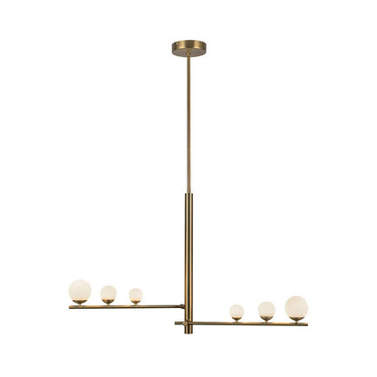 Kuzco Juniper 2-Head LED Pendant | Modern Brushed Gold Steel and Opal Glass | Kitchen Island & Dining Room | Model PD55520-BG-OP