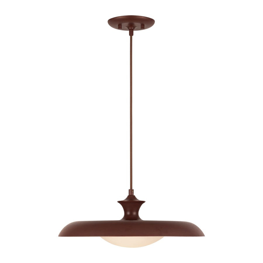 Kuzco Minori 15" Socket Pendant, Burgundy/Steel Shade - PD557015BGD
