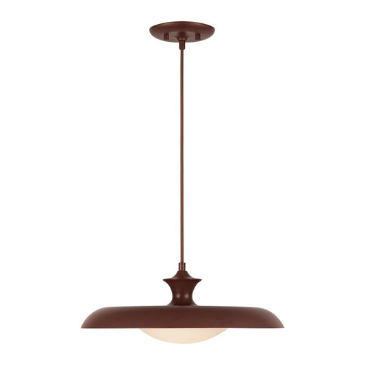 Kuzco Minori 15" Socket Pendant, Burgundy/Steel Shade - PD557015BGD