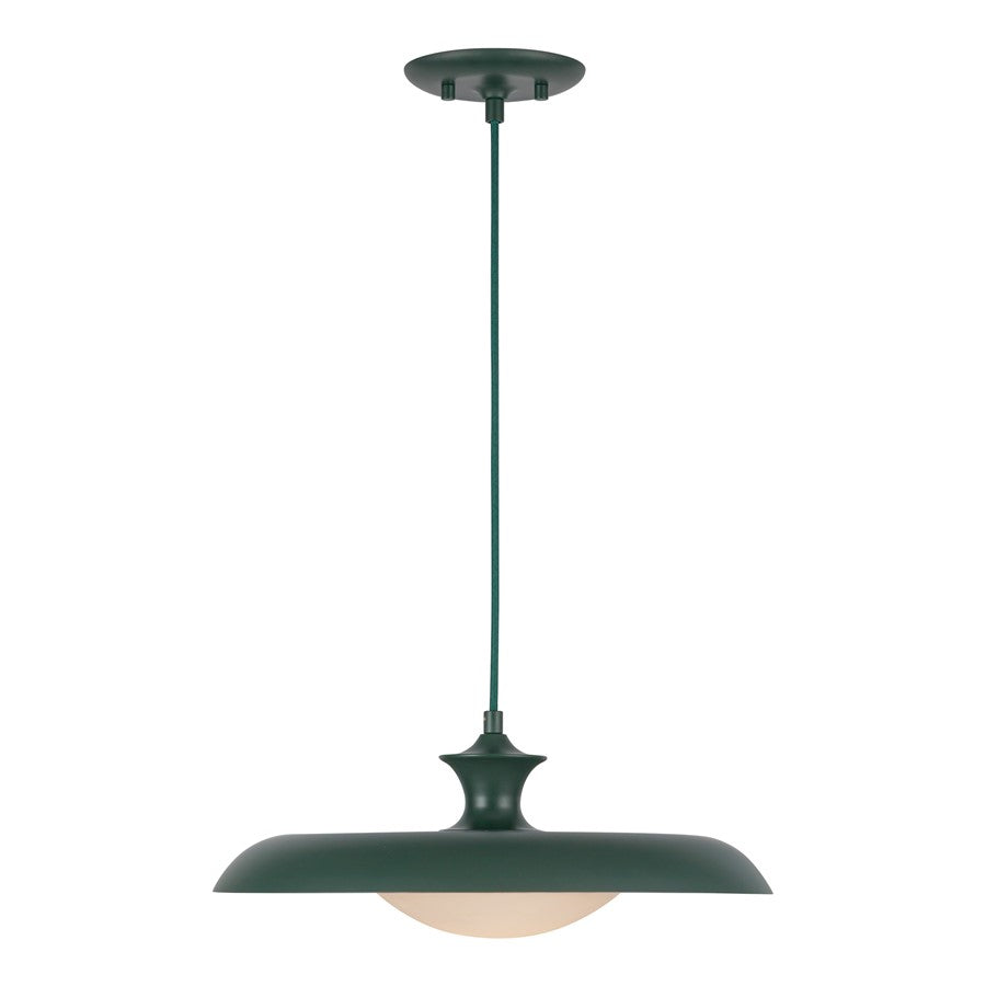 Kuzco Minori 15" Socket Pendant, Pine Green/Steel Shade - PD557015PGN