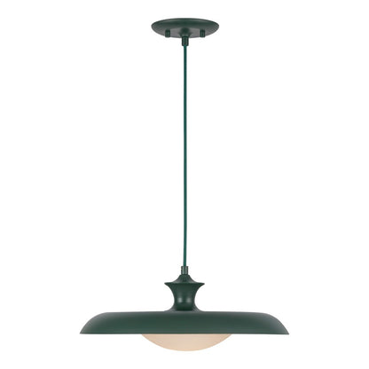 Kuzco Minori 15" Socket Pendant, Pine Green/Steel Shade - PD557015PGN