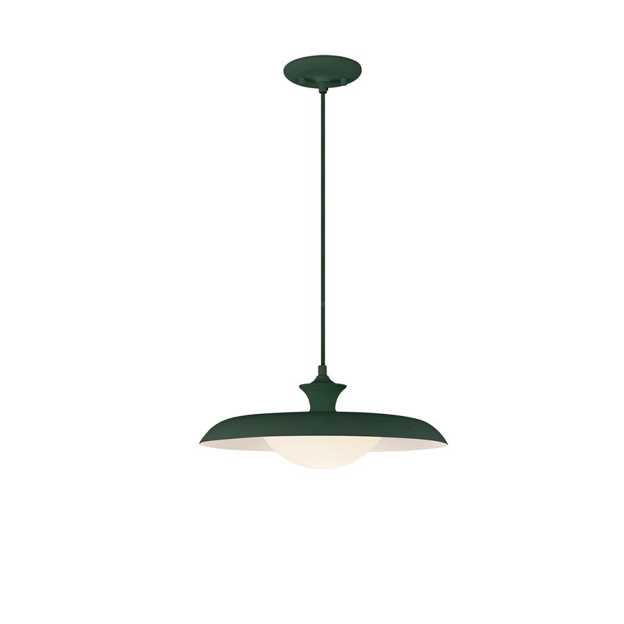 Kuzco Minori 15" Socket Pendant, Pine Green/Steel Shade