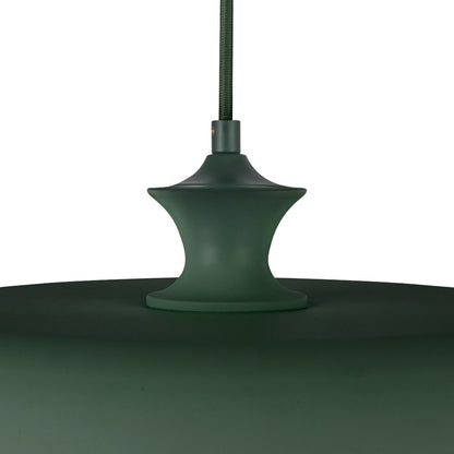 Kuzco Minori 15" Socket Pendant, Pine Green/Steel Shade