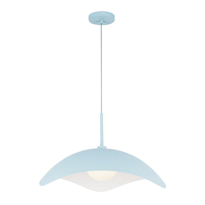 Kuzco Kirby 22" Socket Pendant, Cerulean/Steel Shade