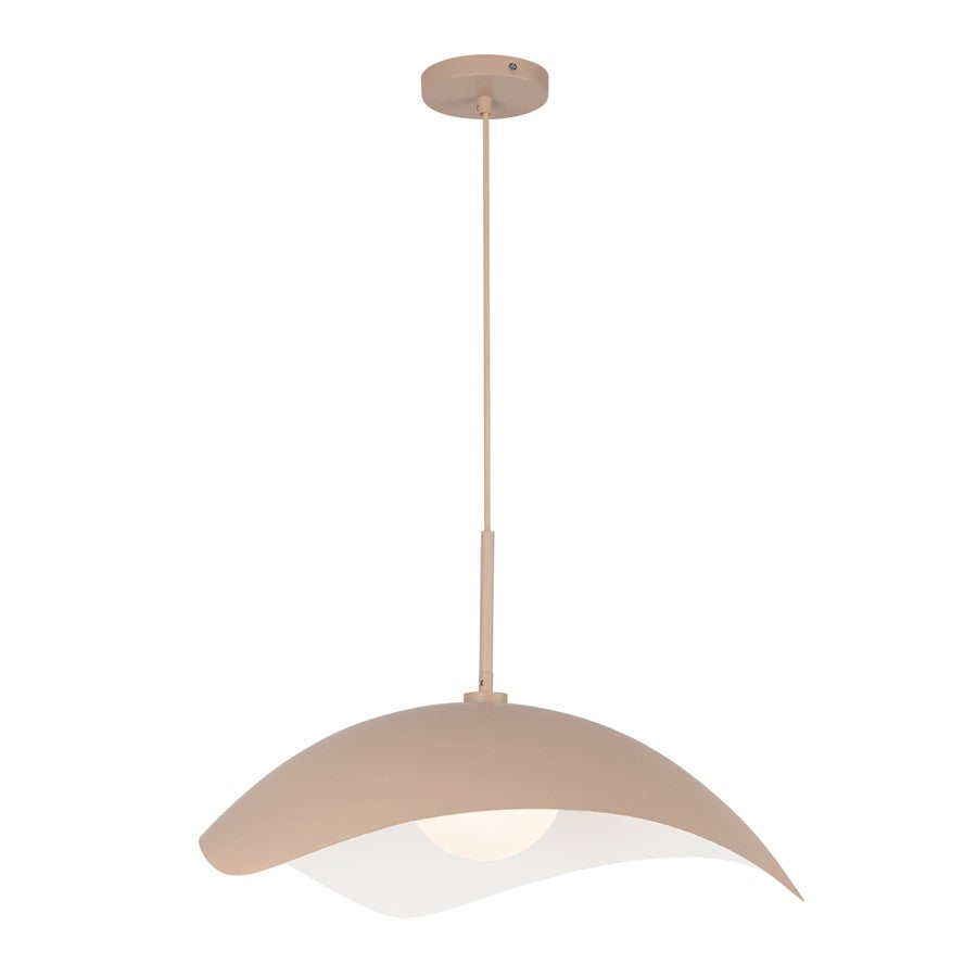 Kuzco Kirby 22" Socket Pendant, Peach/Steel Shade - PD55922-PEC