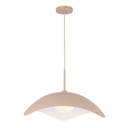Kuzco Kirby 22" Socket Pendant, Peach/Steel Shade