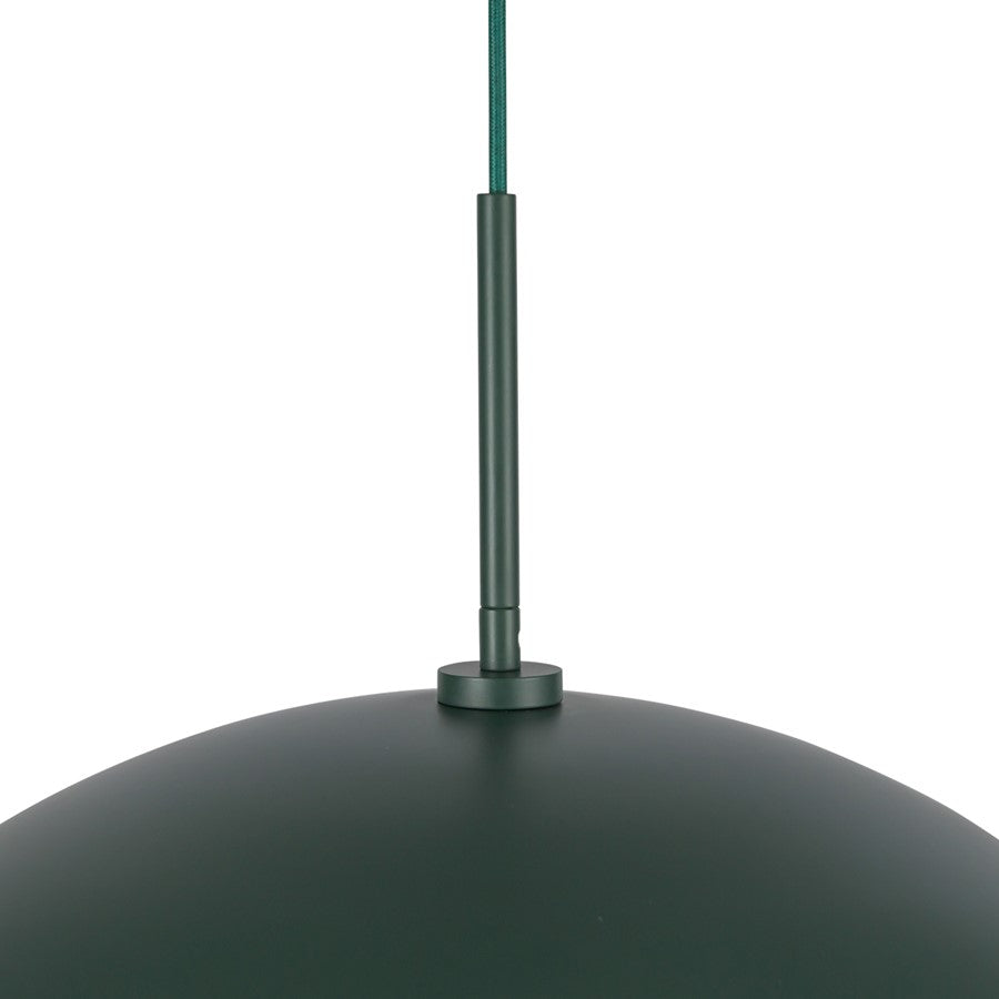 Kuzco Regent 19" Socket Pendant, Pine Green/Steel Shade